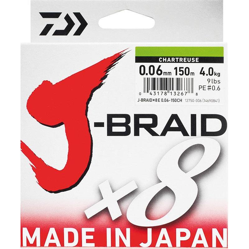 Tresse Daiwa J Braid X 8 Chartreuse - 150M