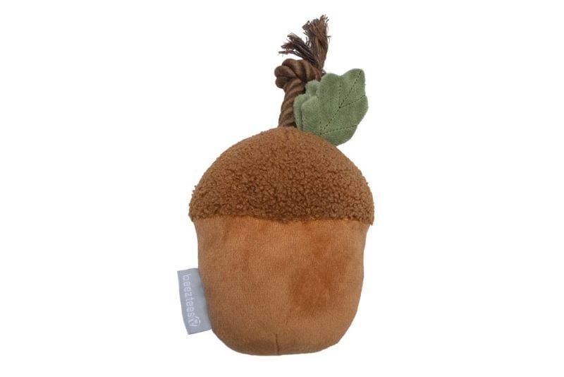 Beeztees Eikel met Touw - Knuffel - Hondenspeelgoed - Bruin - 10x11x1 cm