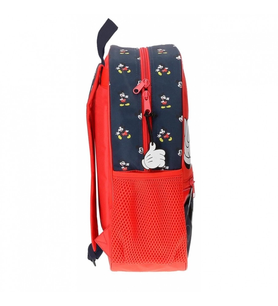 Mochila Joumma Mickey Mouse Fashion 33cm Adaptável vermelha