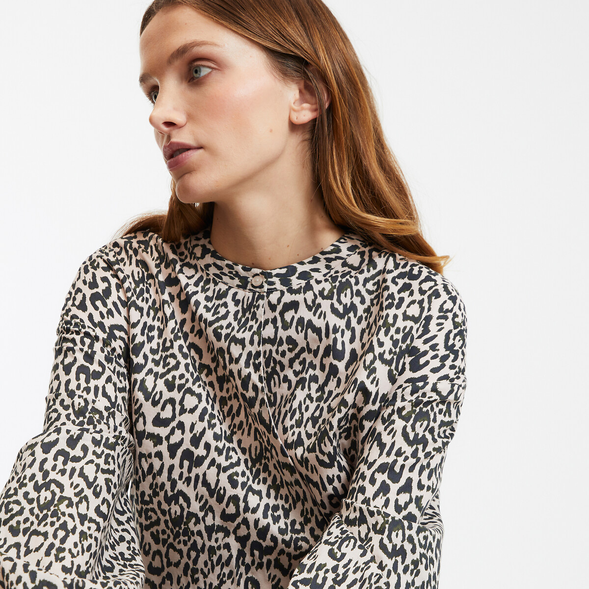 COLEÇÕES LA REDOUTE<br>Vestido curto e evasê com estampa animal