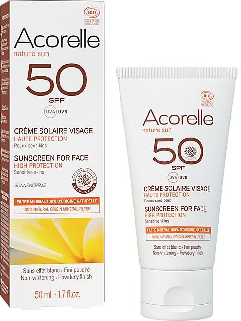 ACORELLE - CREME SOLAIRE BIO VISAGE SPF 50 - 50 ML