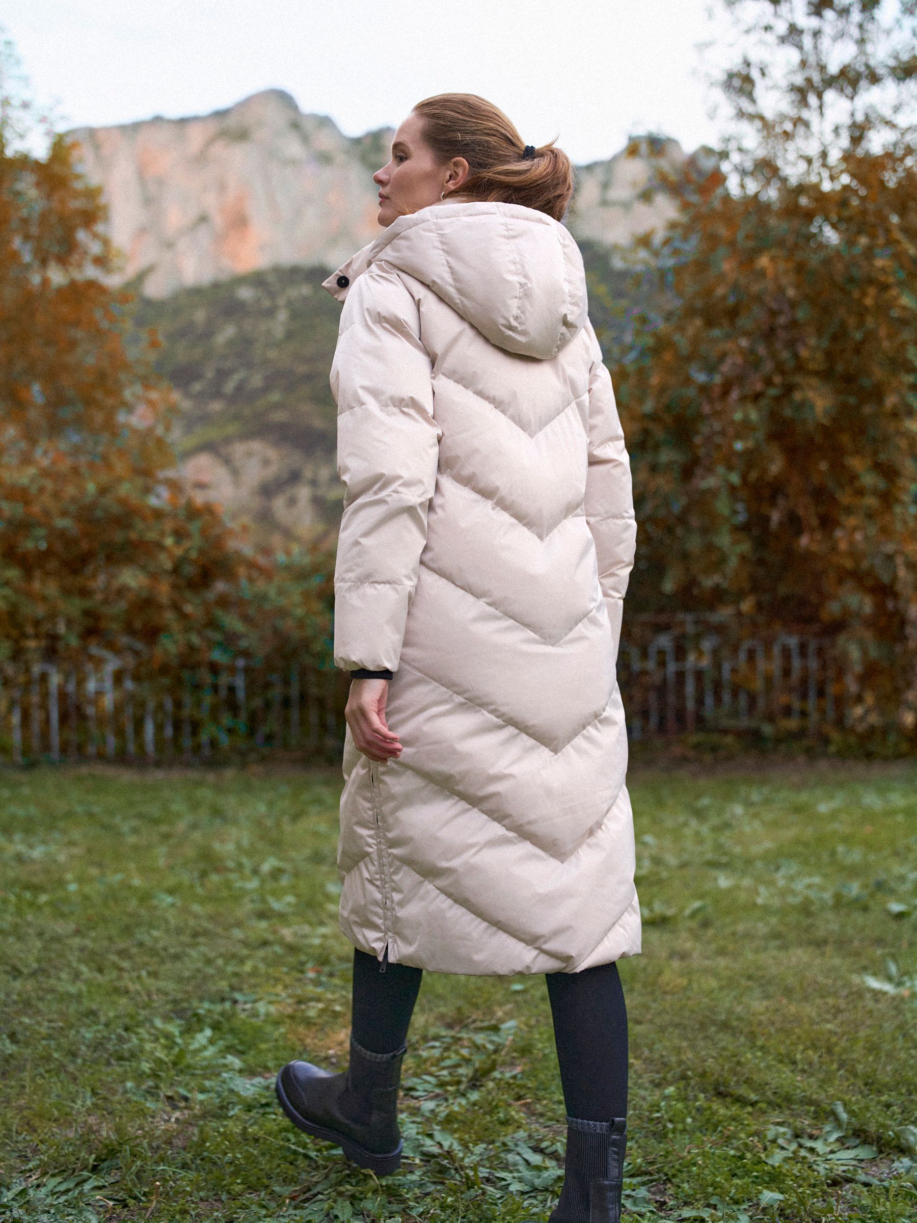Taupe - Seraphine Long 3-In-1 Maternity & Babywearing Puffa Coat