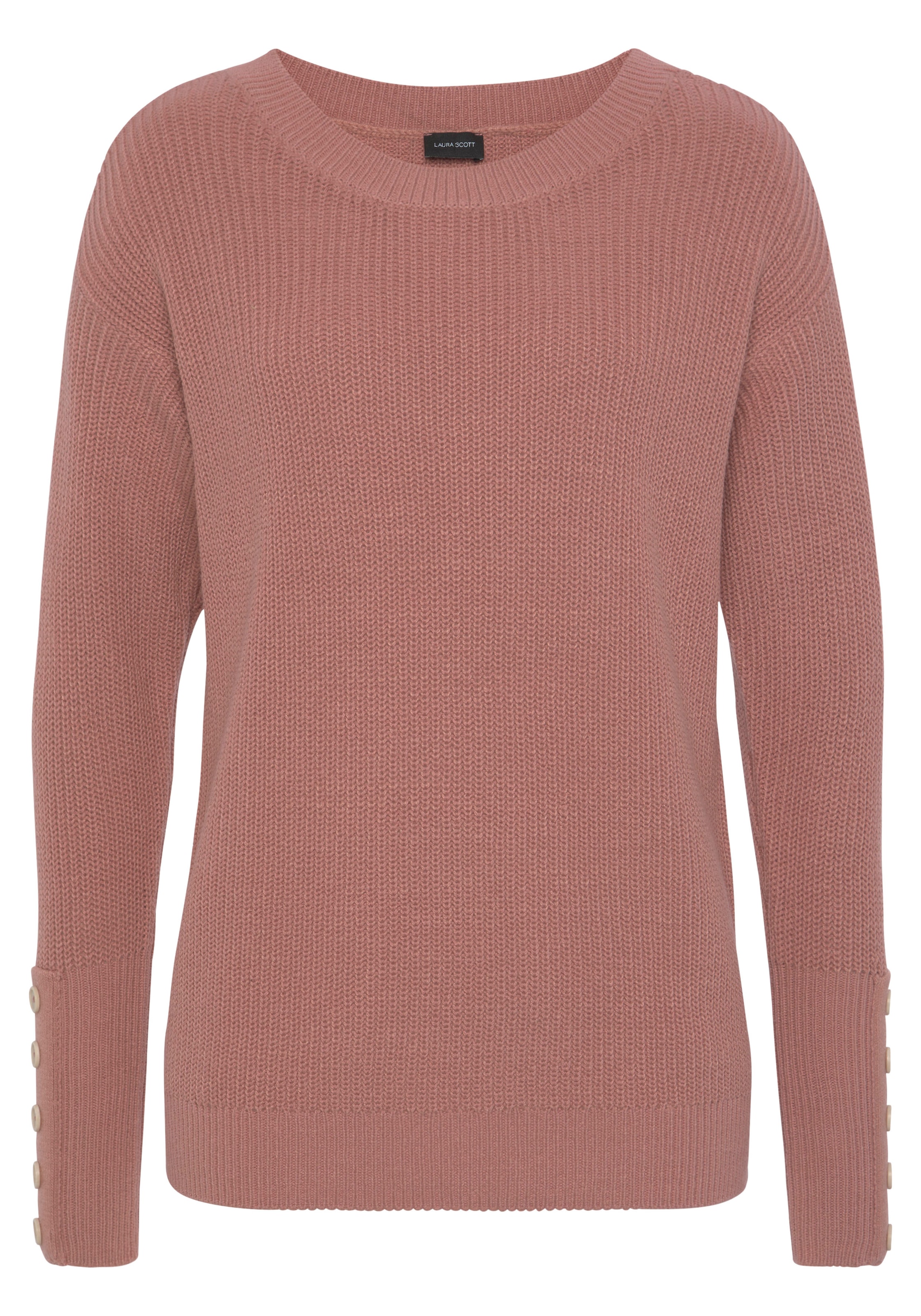 Laura Scott Strickpullover , Übergangspullover aus Grobstrick, mit Zierknöpfen