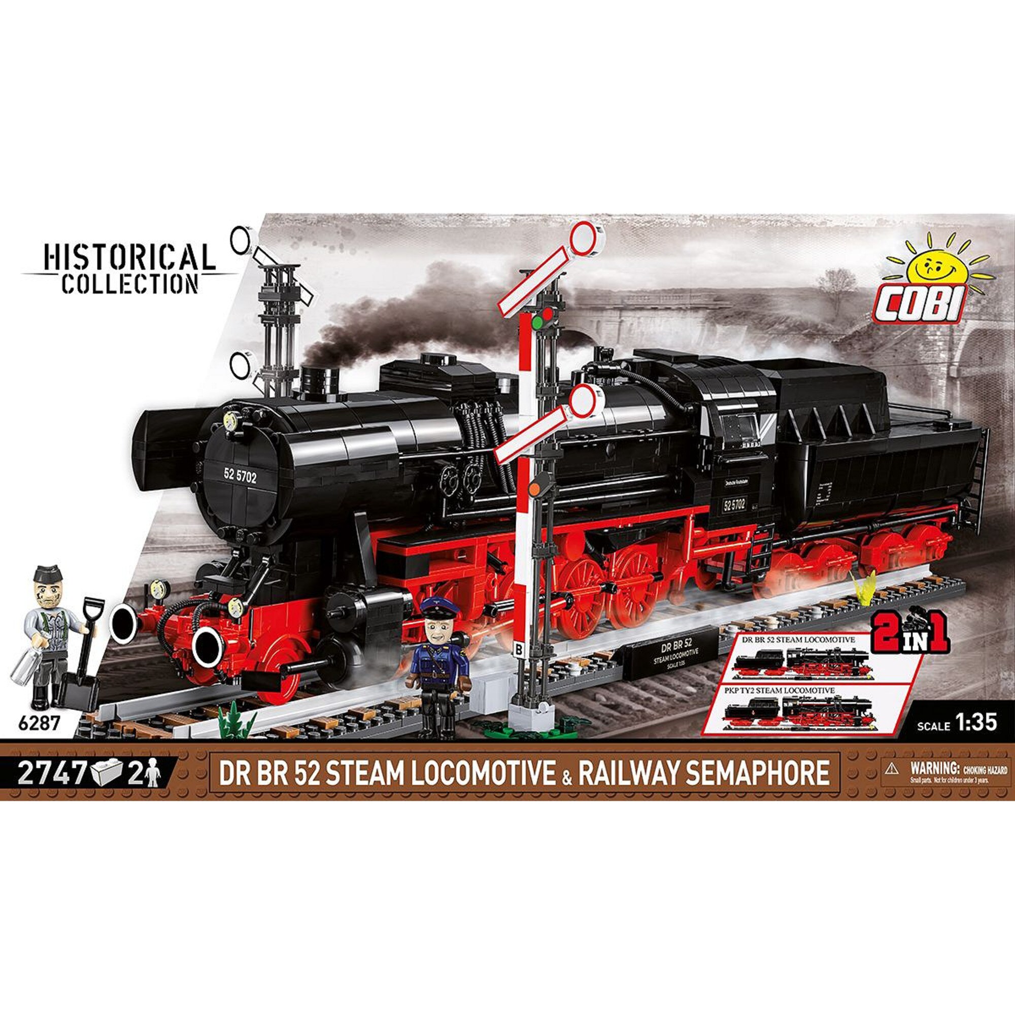 COBI Konstruktionsspielzeug DR BR 52 Steam Locomotive & Railway Semaphore