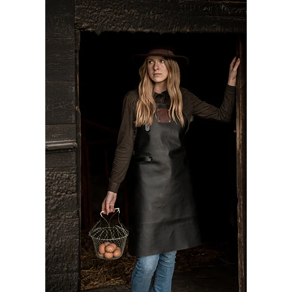 Tablier de cuisine artisanal cuir Buffalo noir Witloft