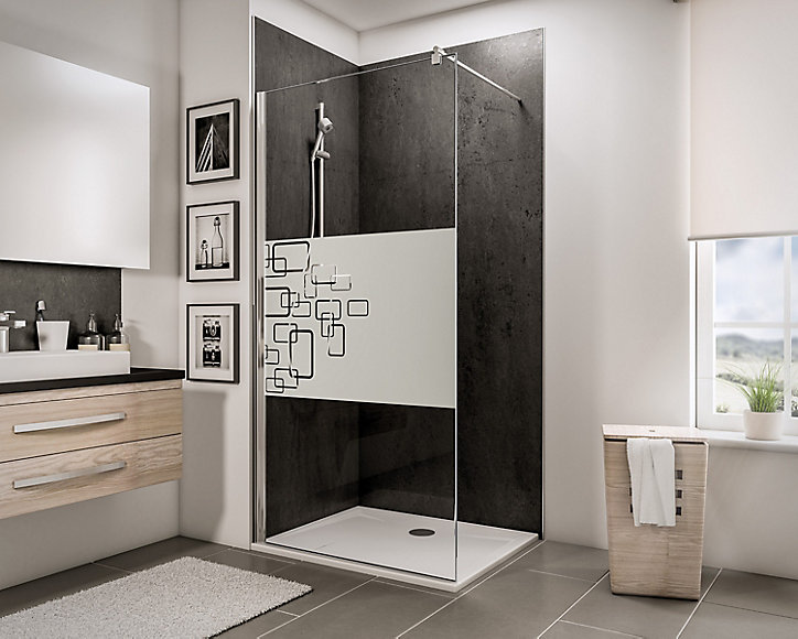 Paroi de douche à l'italienne, 120 x 190 cm, Schulte NewStyle, Walk In, verre transparent anticalcaire, Softcube