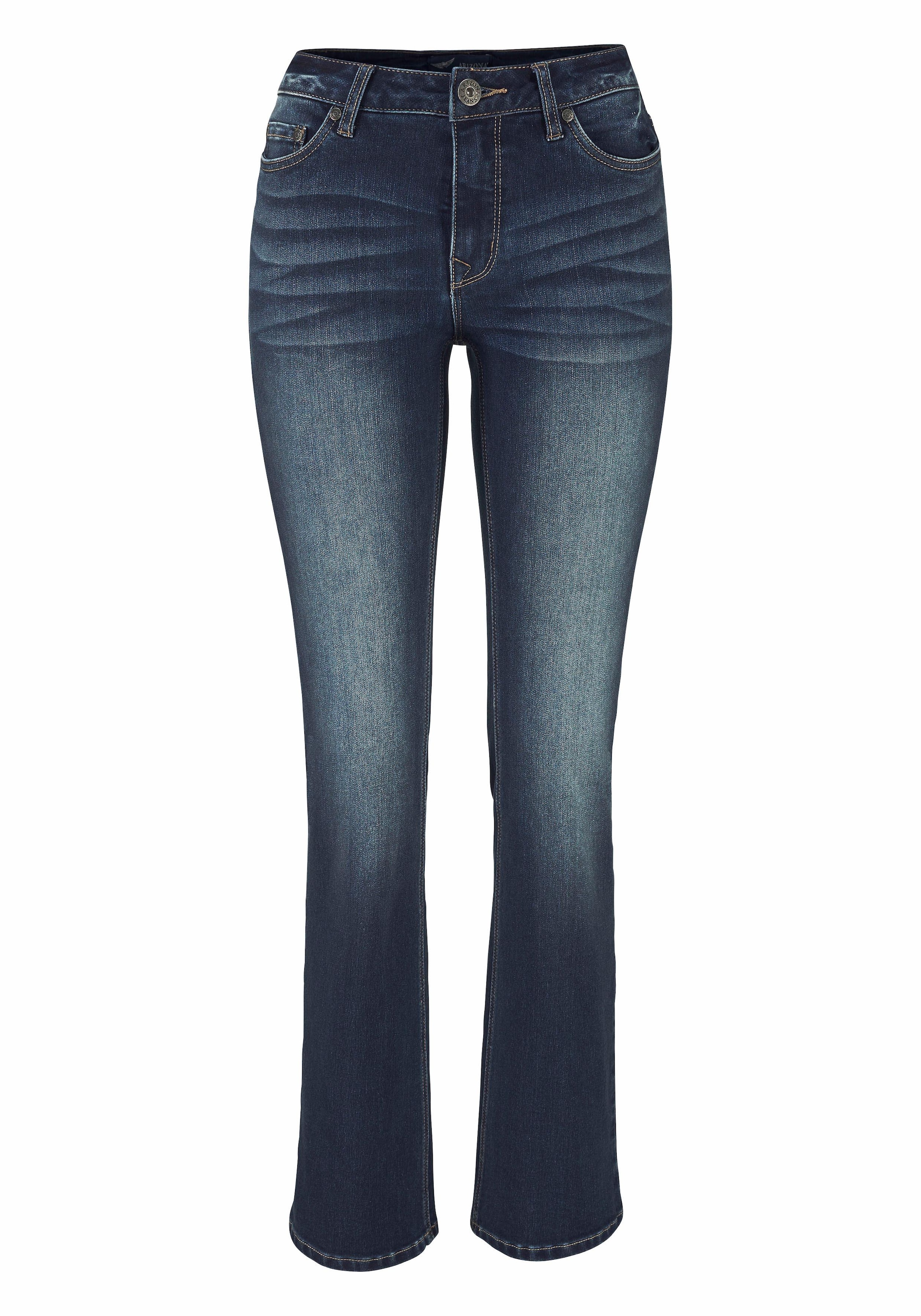 Arizona Bootcut-Jeans »Baby Bootcut«, leicht ausgestelltes Bein,  hohe Leibhöhe