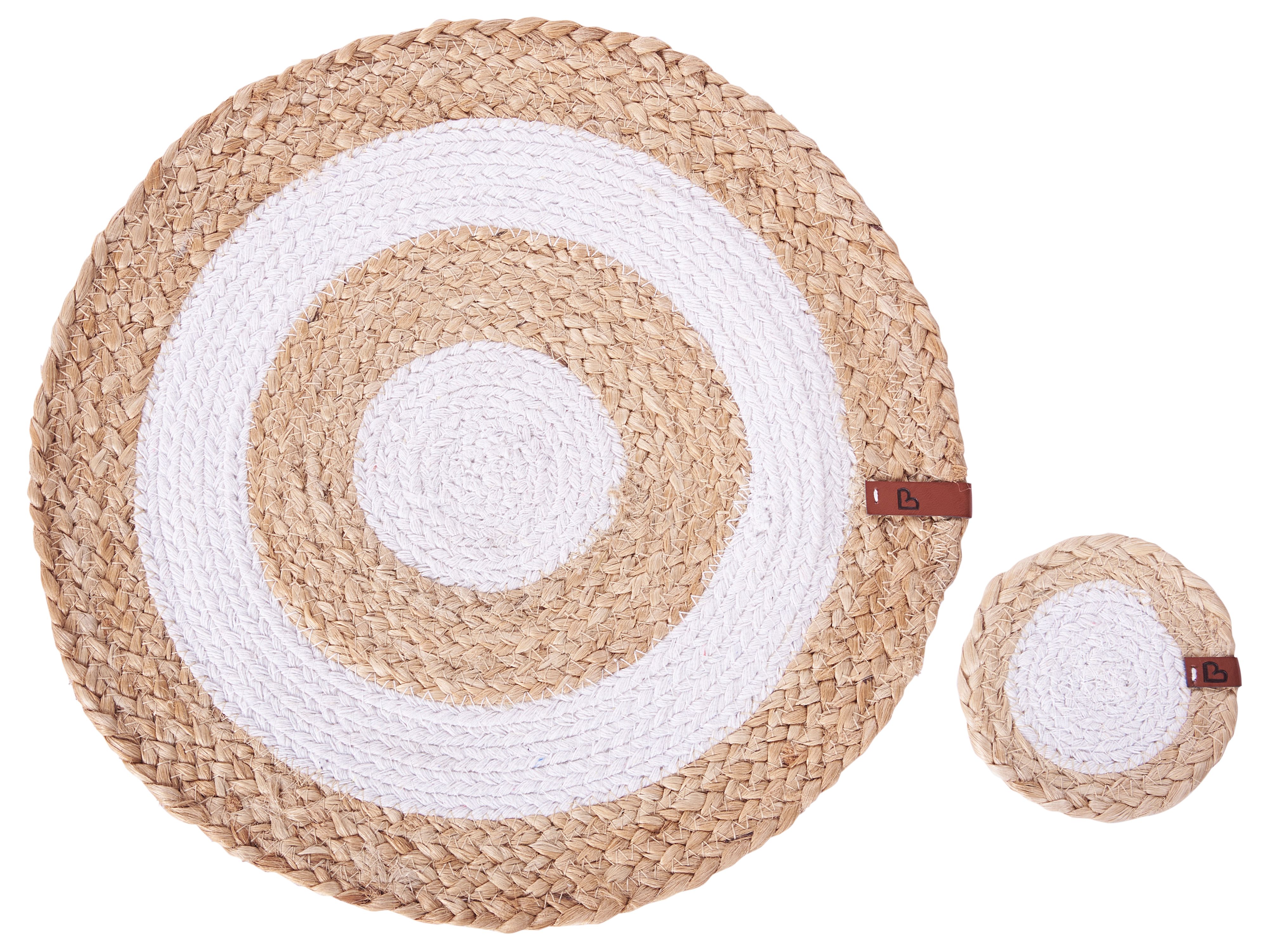 Placemats en onderzetters set TUMERIC Natuurlijk Jute