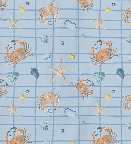 Mikk-Line Schwimmanzüg - UV50+ - Verwaschener Denim m. Karos/Pri