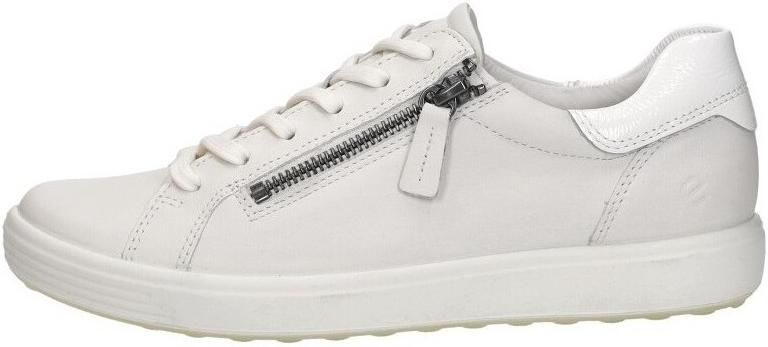 ECCO Soft 7 Side Zip Lace Veterschoenen Laag Wit