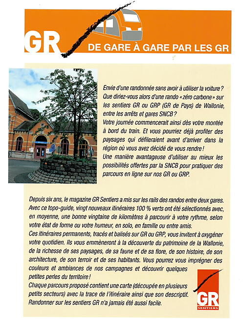GR - DE GARE EN GARE PAR LES GR DE WALLONIE TOME 1