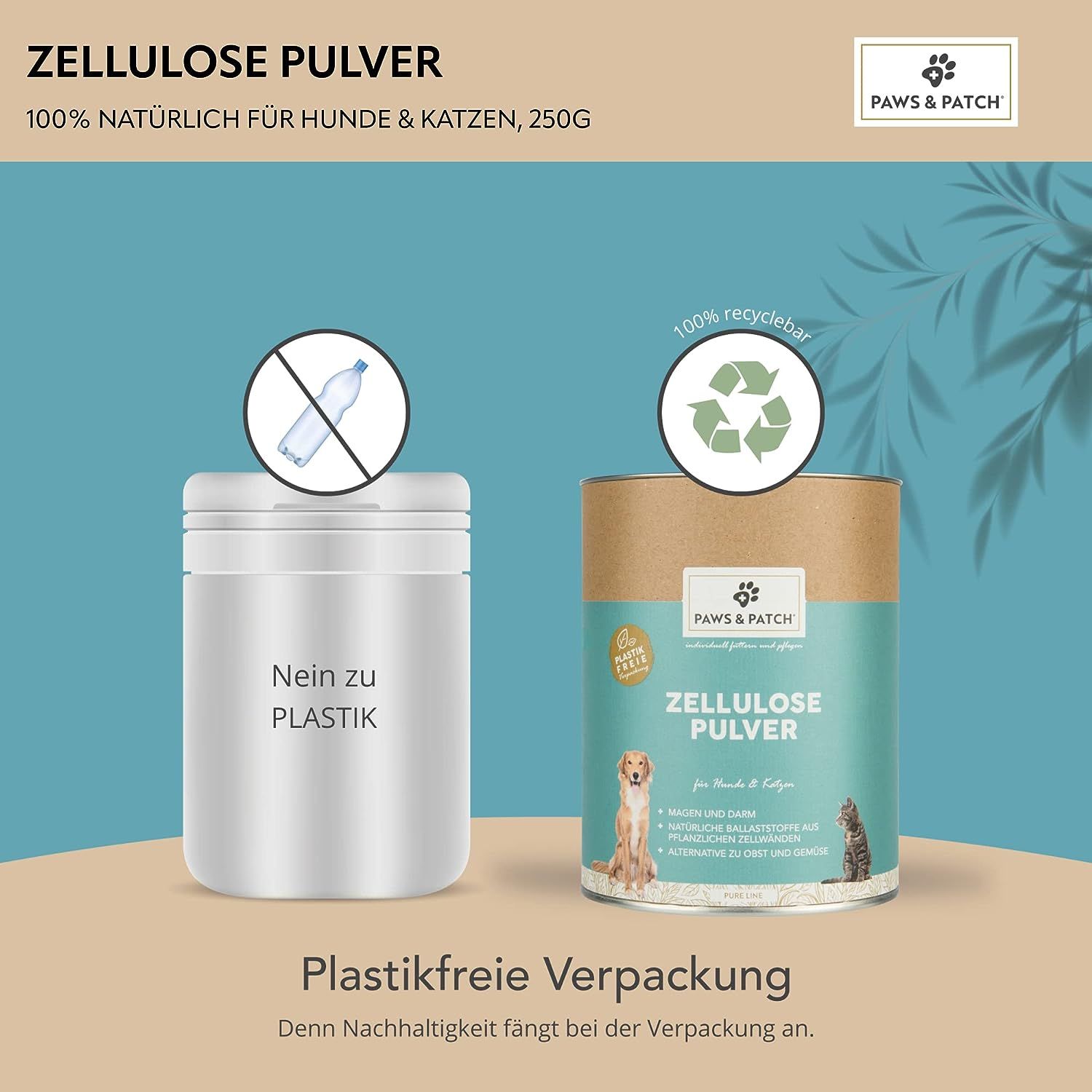 PAWS&PATCH ZELLULOSE Pulver für Hunde und Katzen
