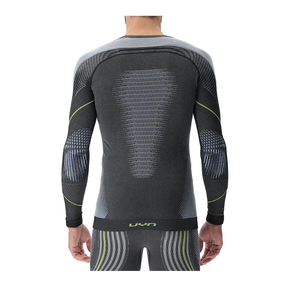 Uyn EVOLUTYON - Sous-couche Homme anthracite melange/blue/yellow shiny