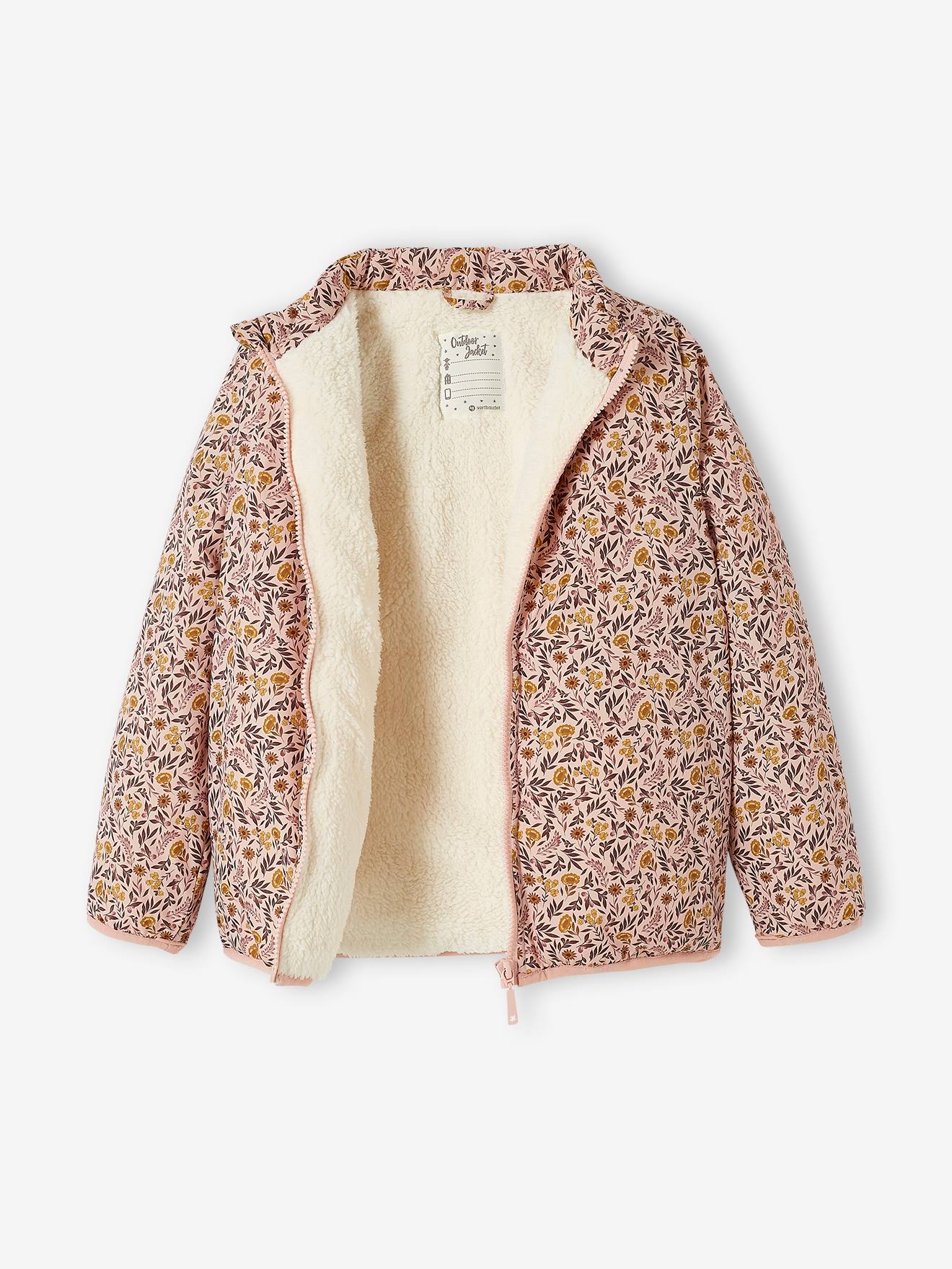 Parka com capuz 3 em 1, verde-escura lisa para meninas