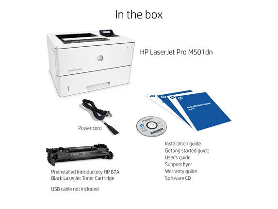 HP LaserJet Pro M501dn - Printer - S/H - Duplex - laser - A4/Legal - 4800 x 600 dpi - op til 43 spm - kapacitet: 650 ark - USB 2.0, Gigabit LAN, USB 2.0 vært