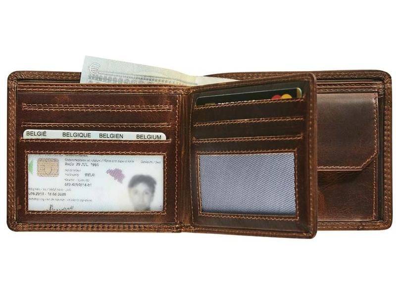 Maverick Portemonnaie Original 11.5 x 9.8 cm, Braun Geldbörse aus Leder