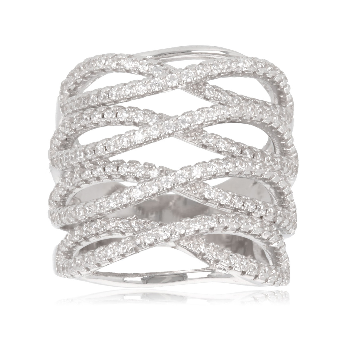 Bague argent rhodié avec cubic zirconia Argent 9.70grs