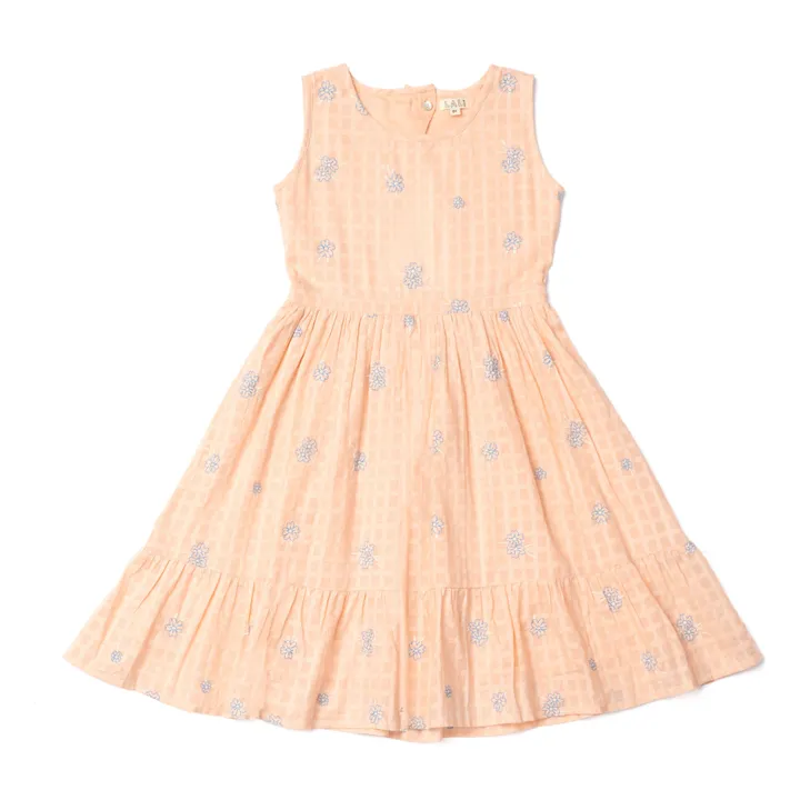 Lali Robe Chloé Fleurie Brodée | Saumon