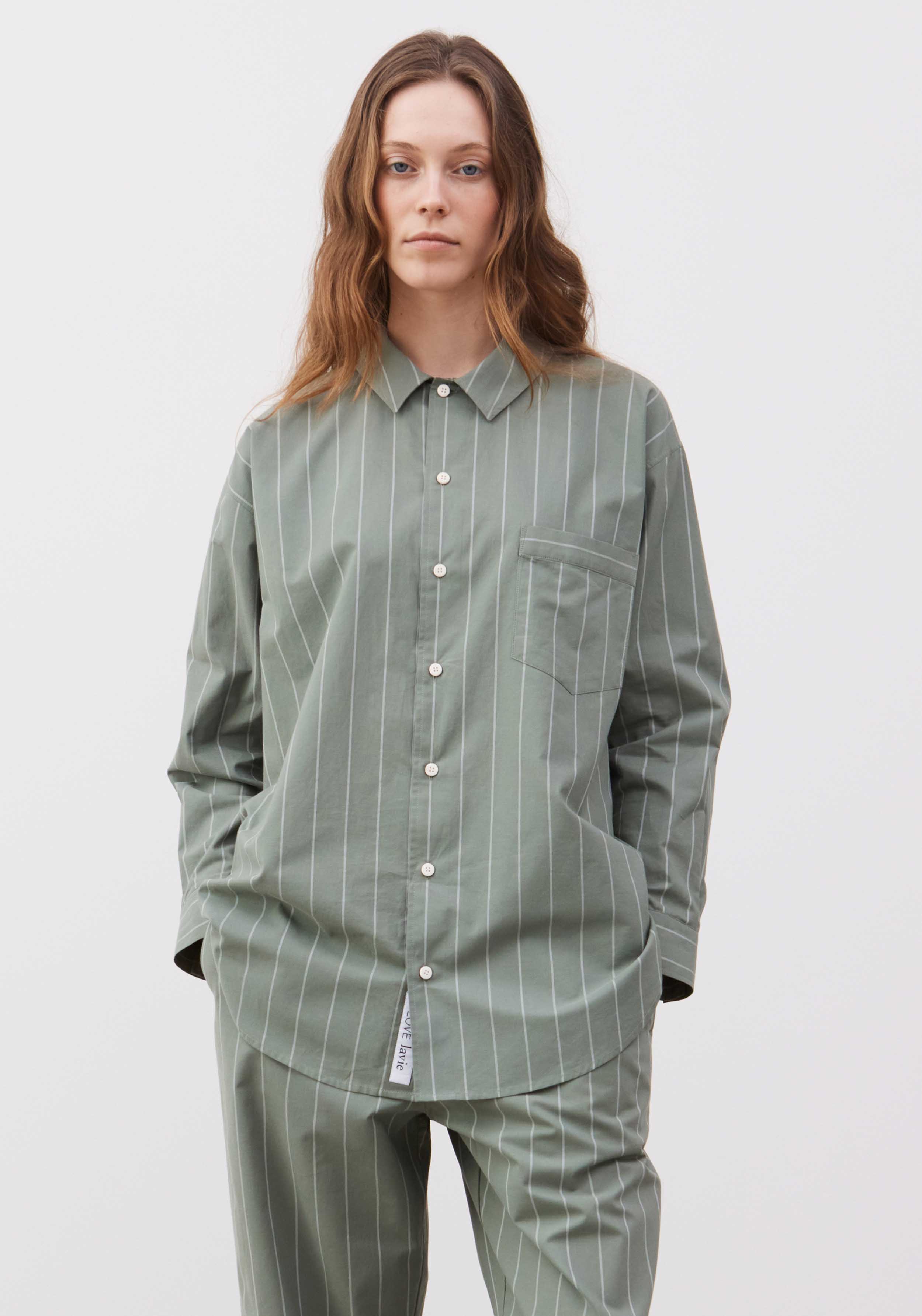 Lavie Hemd Yoko Striped Fichtengrün/Undyed