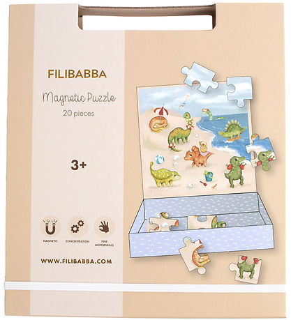 Filibabba Magnetisch Puzzlespiel - 20 Teile - Dino Strand
