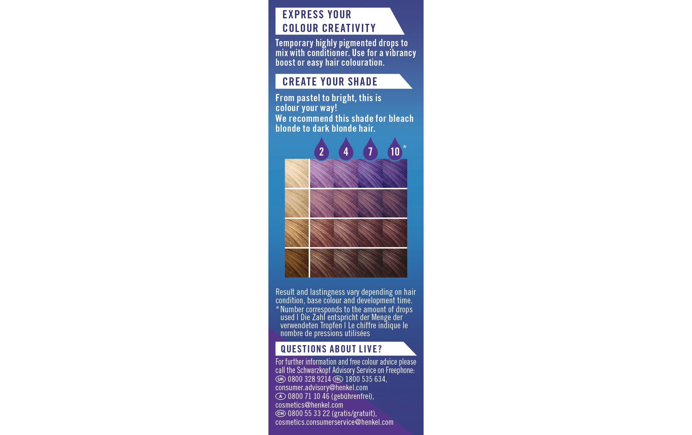 Haarcoloration Drops Orchid PurpleHochpigmentierte Haarfarbe lässt Ihrer Farbkreativität freien Lauf