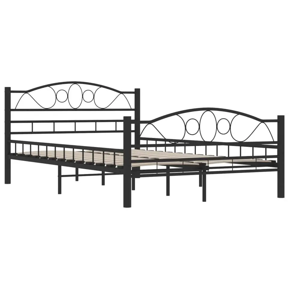 vidaXL - Bed frame met hoofdiende - zwart - Staal - 120x200 cm