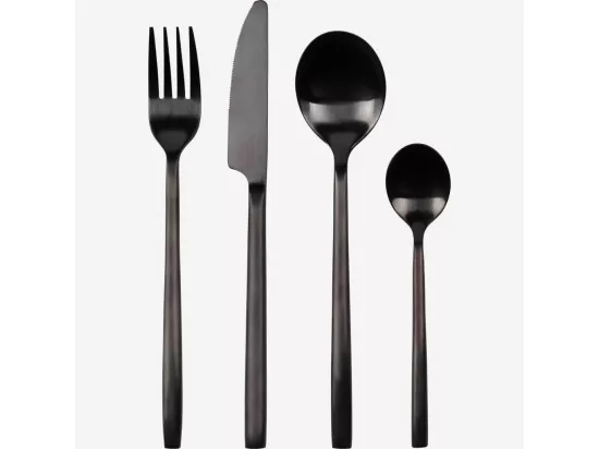 HABITAT - Ménagère 24 pièces - Inox - Noir mat - Ponton