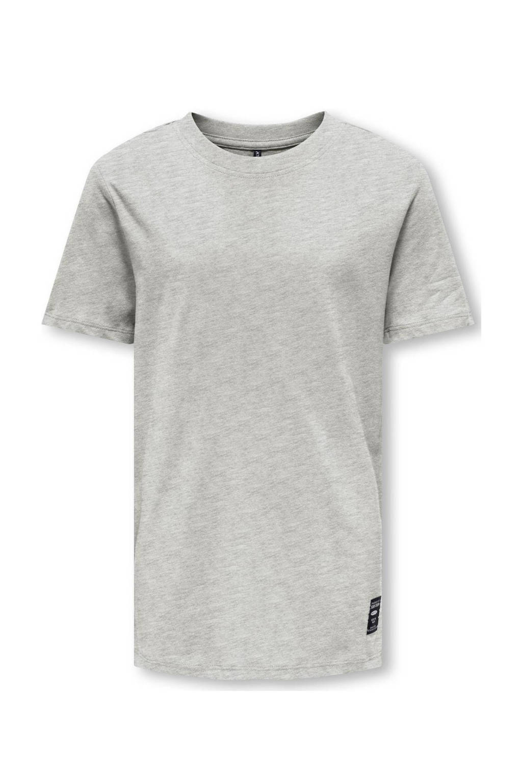 ONLY T-shirt KOBMEENU met backprint grijs melange