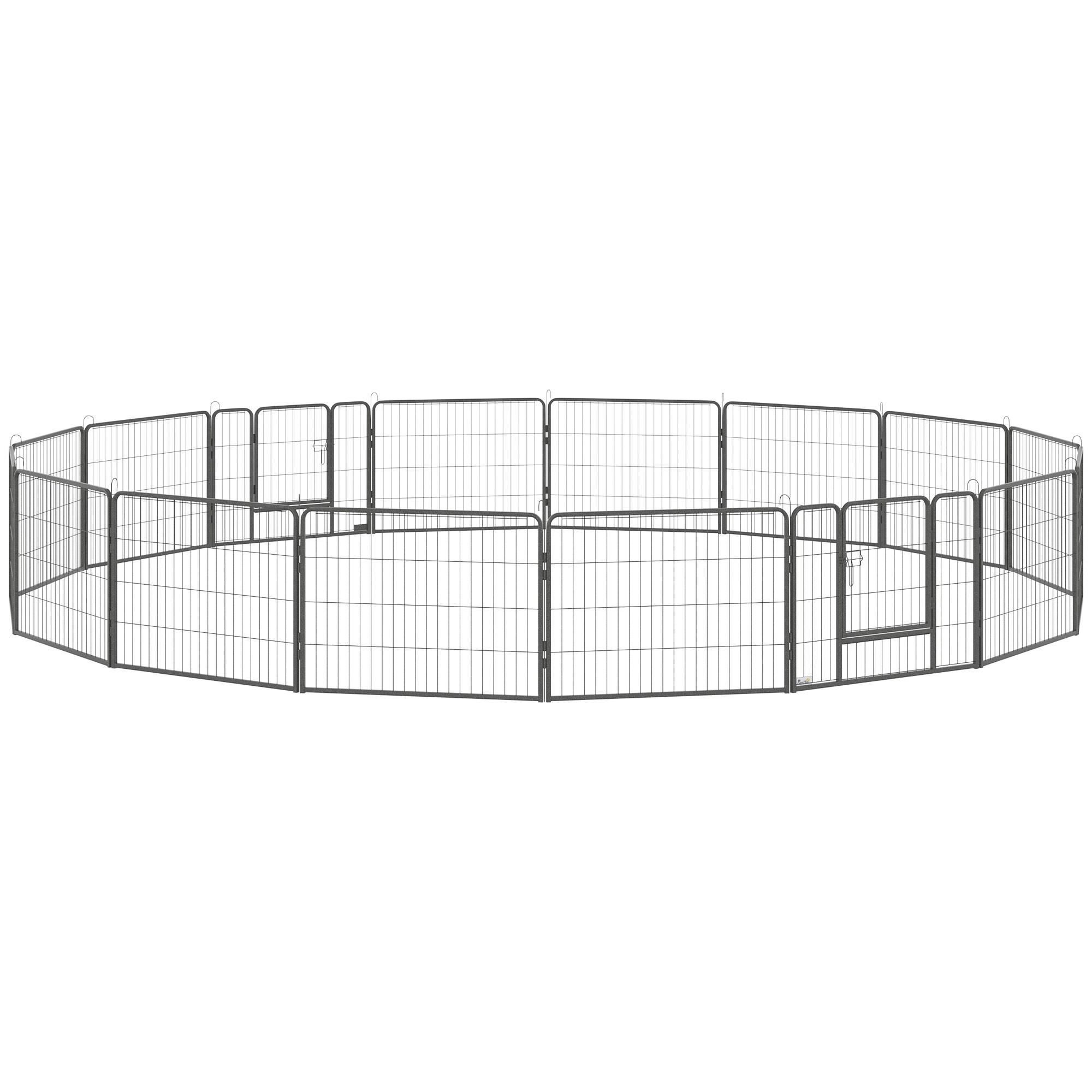 PawHut Freilaufgehege mit Tür grau 80L x 1,5B x 60H cm