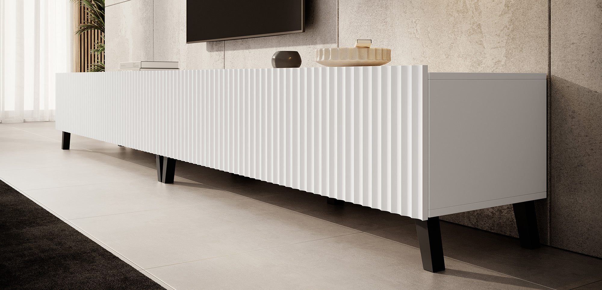 Meubella - TV-Meubel Pepinos 2 - Wit - 300 cm