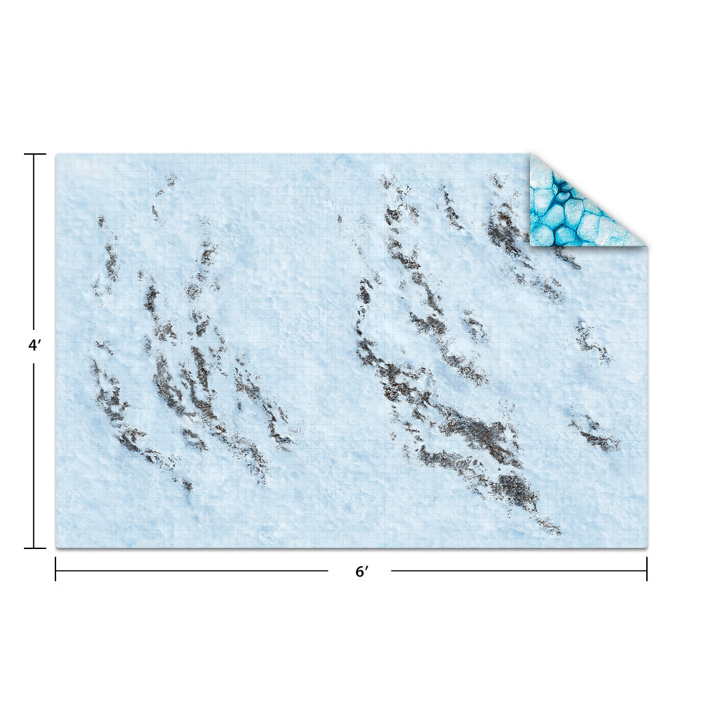Tapis de jeu Quadrillé 180x120 cm - Ice Floe / Frozen Tundra