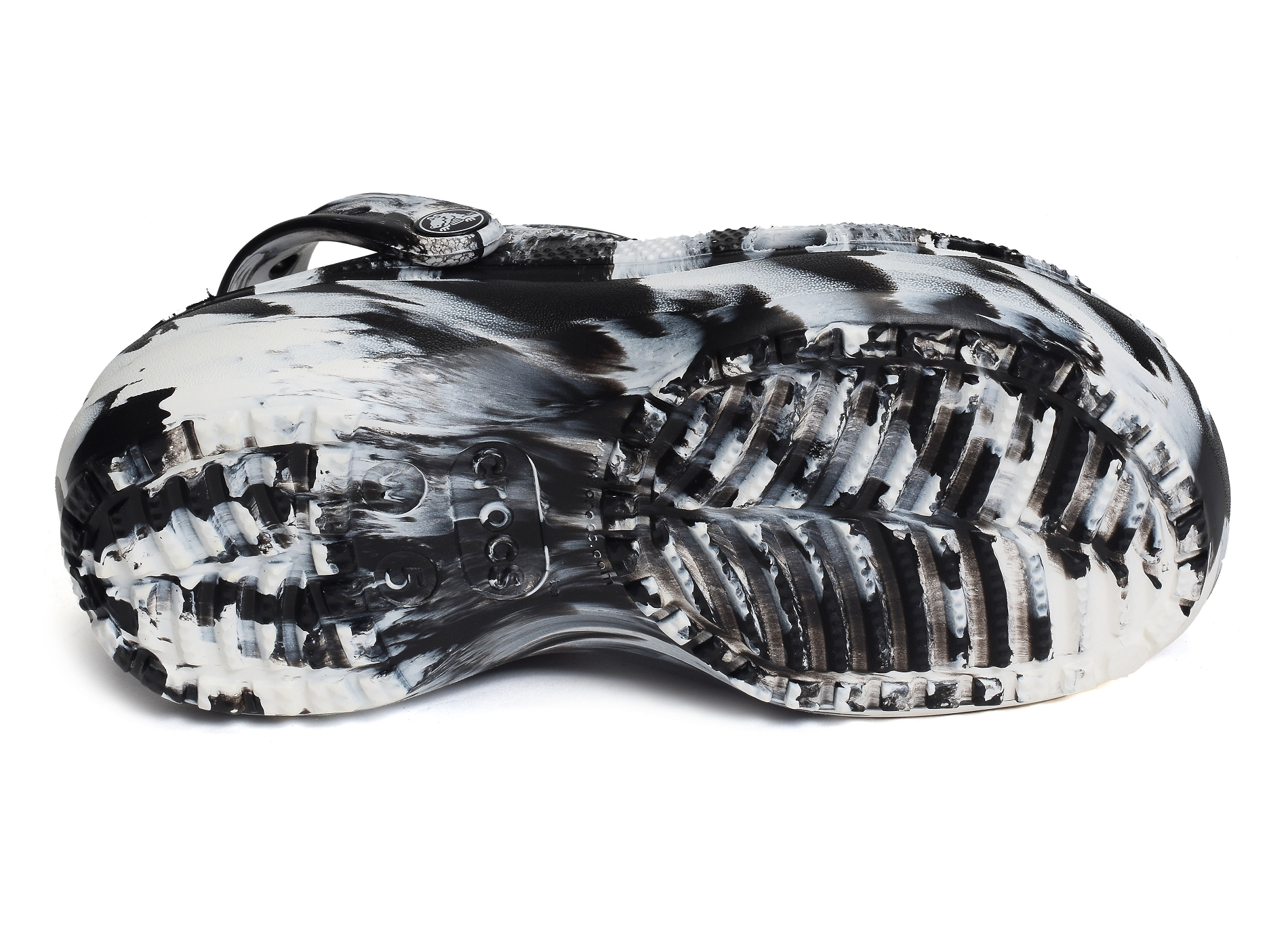 Classic plateform marbled clog noir blanc
