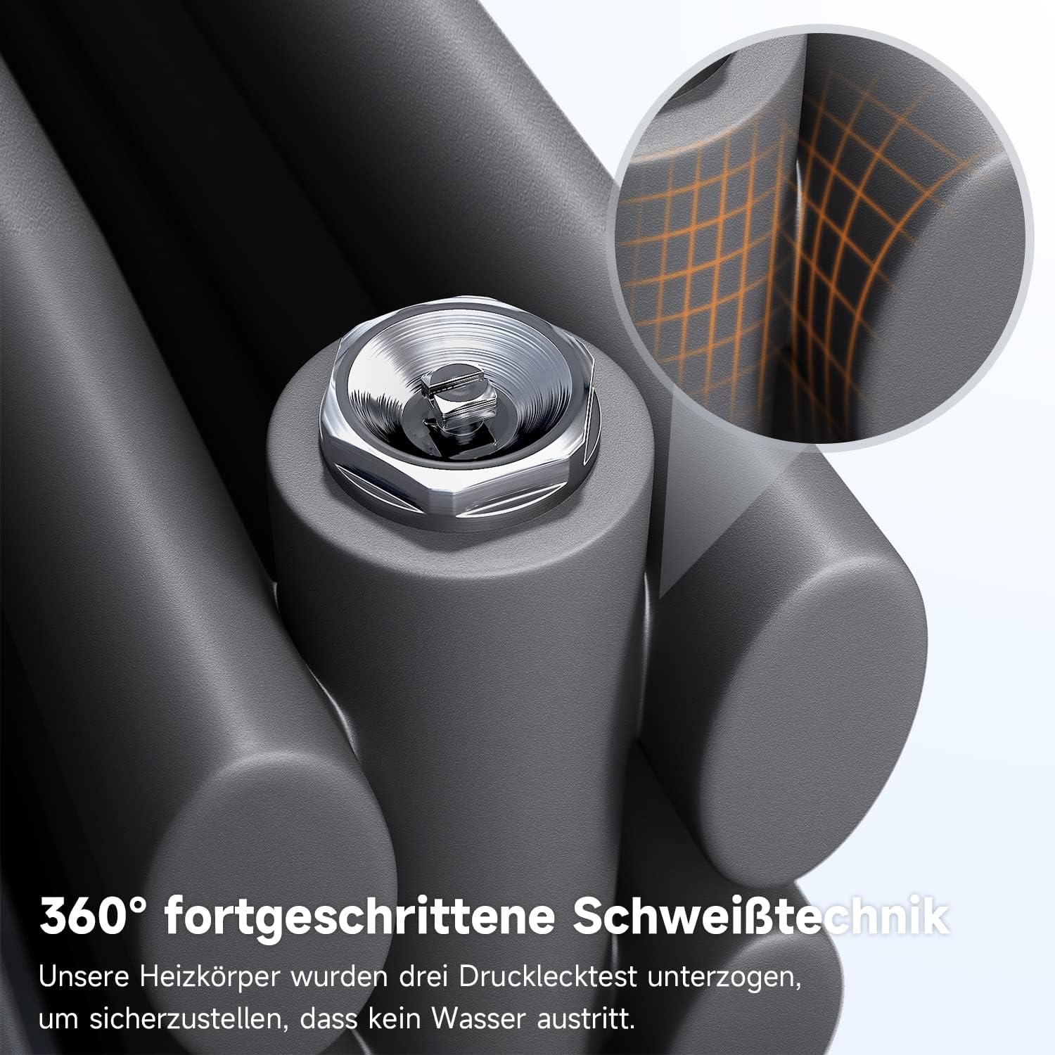 SONNI Design Heizkörper mit Multiblock 593x1200mm Anthrazit Doppellagig Horizontal Paneelheizkörper Seitenanschluss Badheizkörper