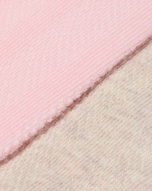 2 paires de collants épais enfant avec coton rose