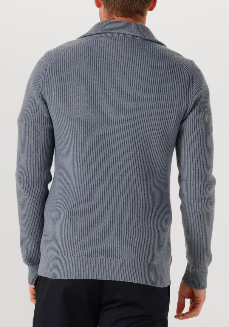 grijze profuomo trui pullover half zip