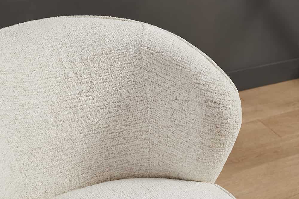 Drehbarer Design Sessel GATSBY beige Bouclé Tweed Soft 360°