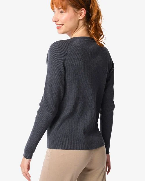 gilet maillé et côtelé pour femmes bleu foncé