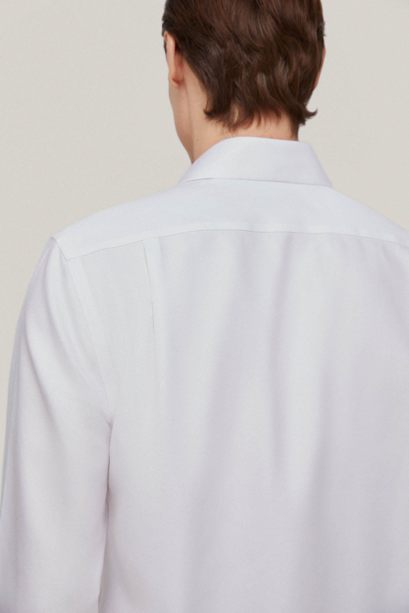 Camisa vestir estructura lisa non iron + antimanchas - Blanco