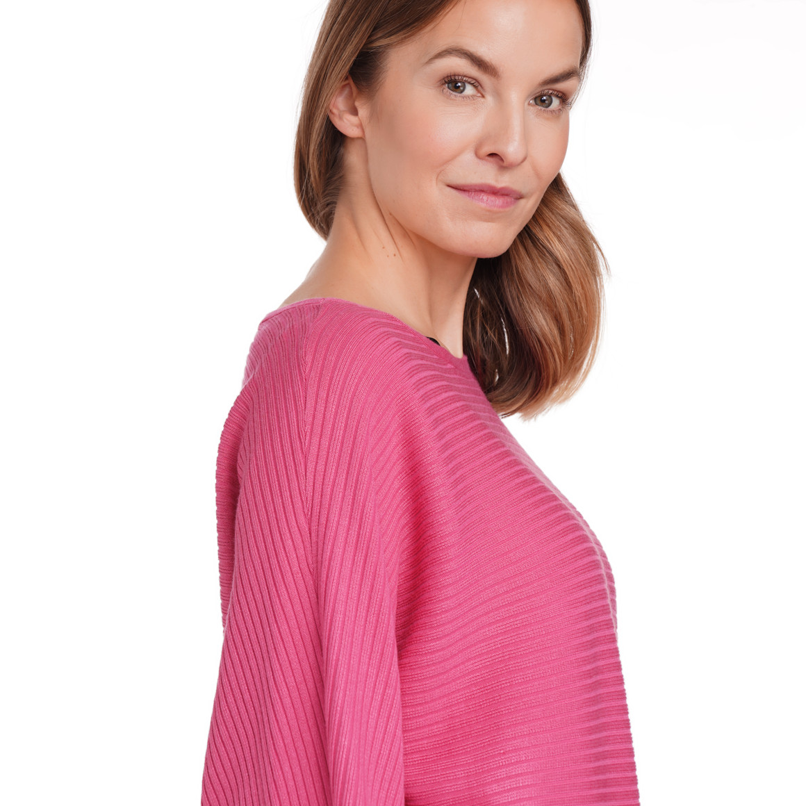 Gina Benotti Damen Strickpullover mit Fledermaus-Ärmeln pink