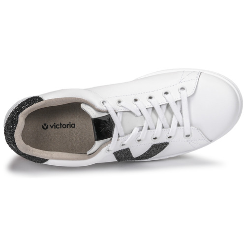 Victoria - TENIS PIEL GLITTER - Blanc / Noir