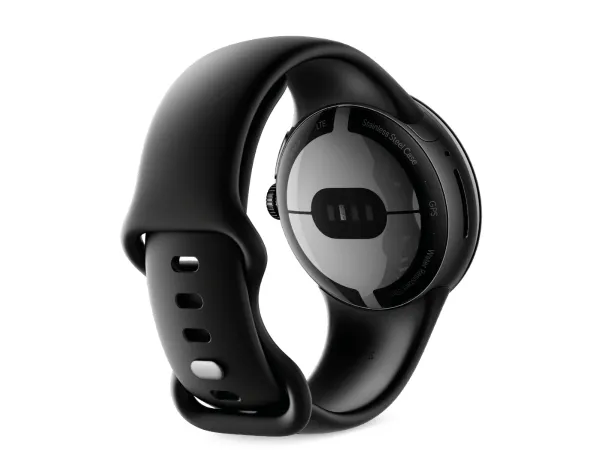 Google Pixel Watch - Matsort - smart ur med bånd - fluoroelastomer - obsidian - båndstørrelse: L - 32 GB - Wi-Fi, NFC, Bluetooth - 36 g
