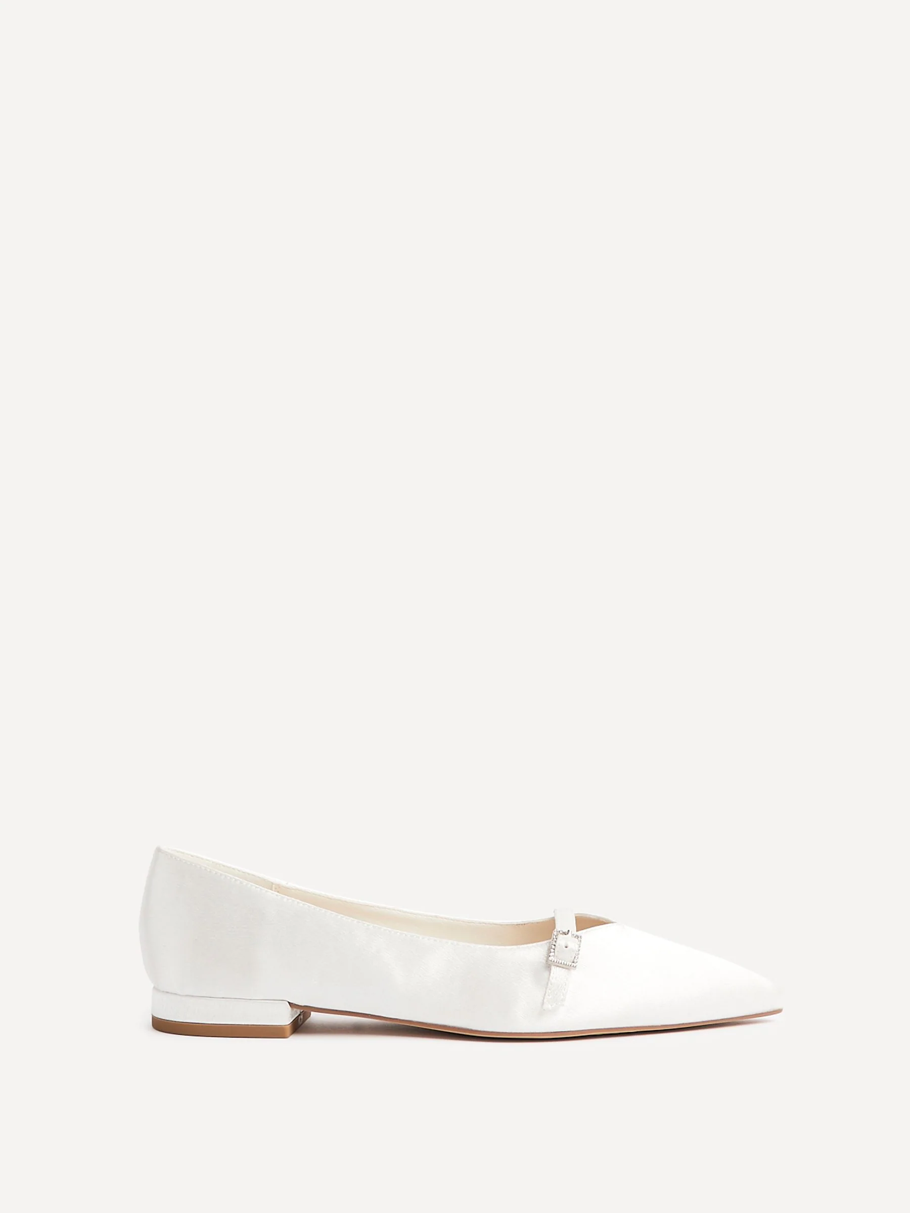 Linzi Bridal Engaged Pointed Toe Ballet Flats With Buckle Detail