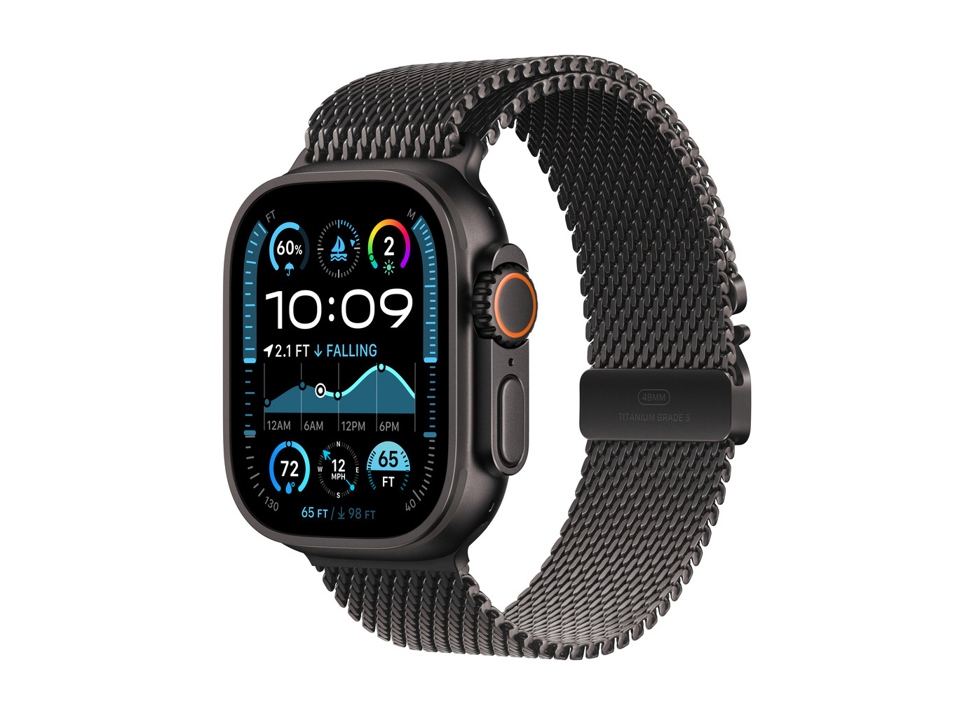 APPLE WATCH ULTRA 2 GPS   CELLULAR 49MM TITÂNIO PRETO COM LOOP MILANESA TITÂNIO PRETO (TAMANHO M)