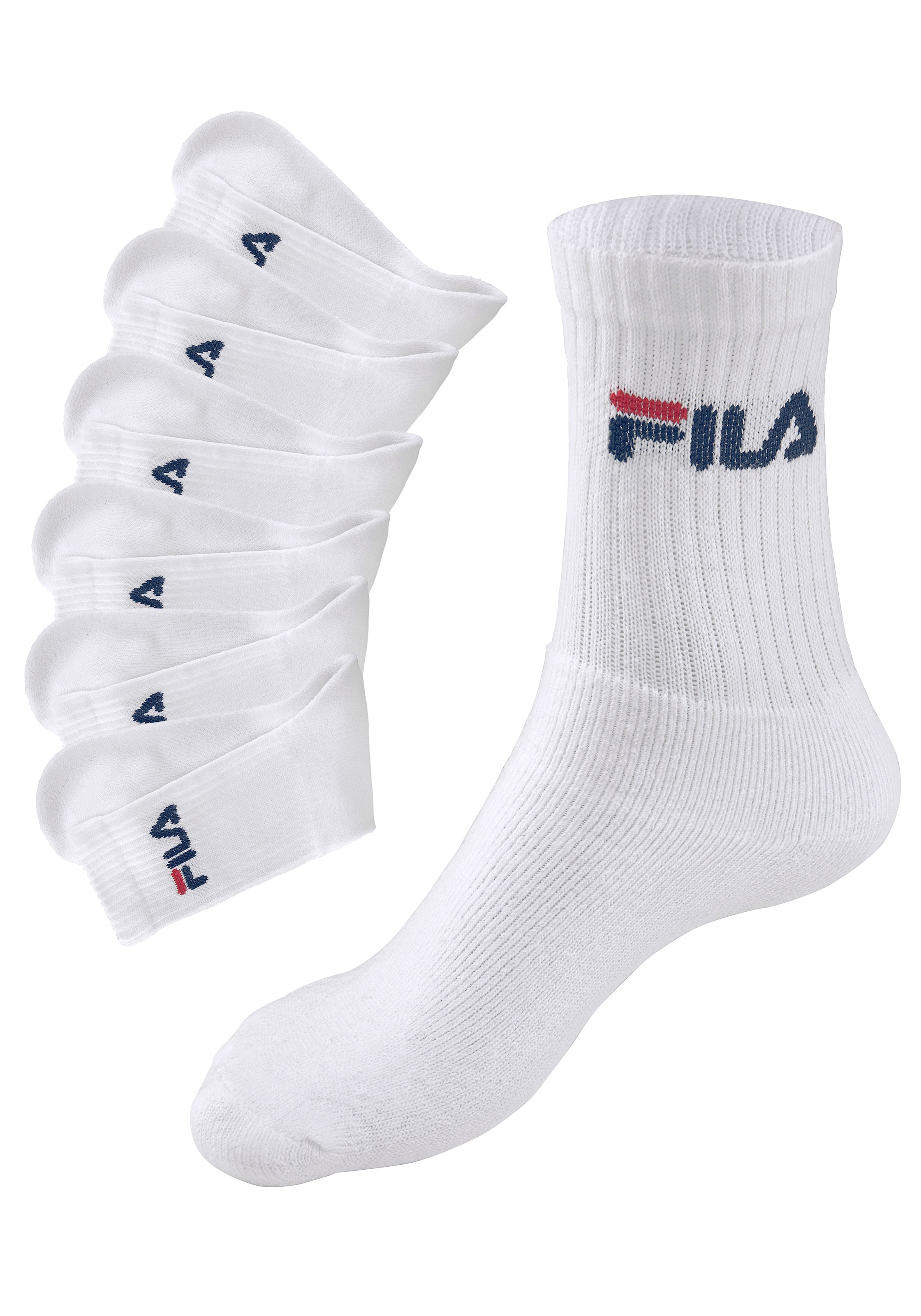 Fila Tennissocken »UNISEX CREW TENNIS FULL TERRY SOCKS« 6 Paar, 6 Paar tlg. Sportsocken, flache Zehennaht