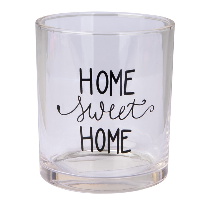 Windlichtglas  - Home Sweet Home - klar - ca. 7 x 8 cm