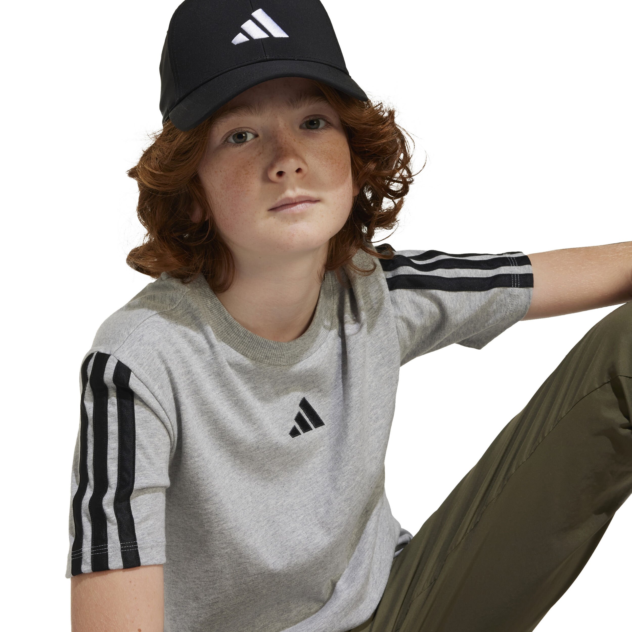 adidas 3 Stripes T-shirt Enfants - Gris
