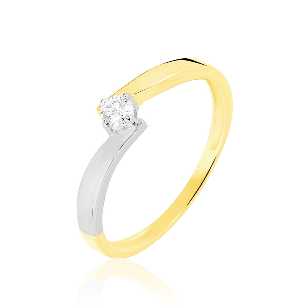 Bague Solitaire Francienne Or Bicolore Diamant