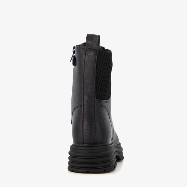 Blue Box meisjes veterboots met chunky zool zwart