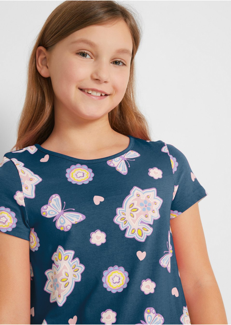 Robe T-shirt fille en coton