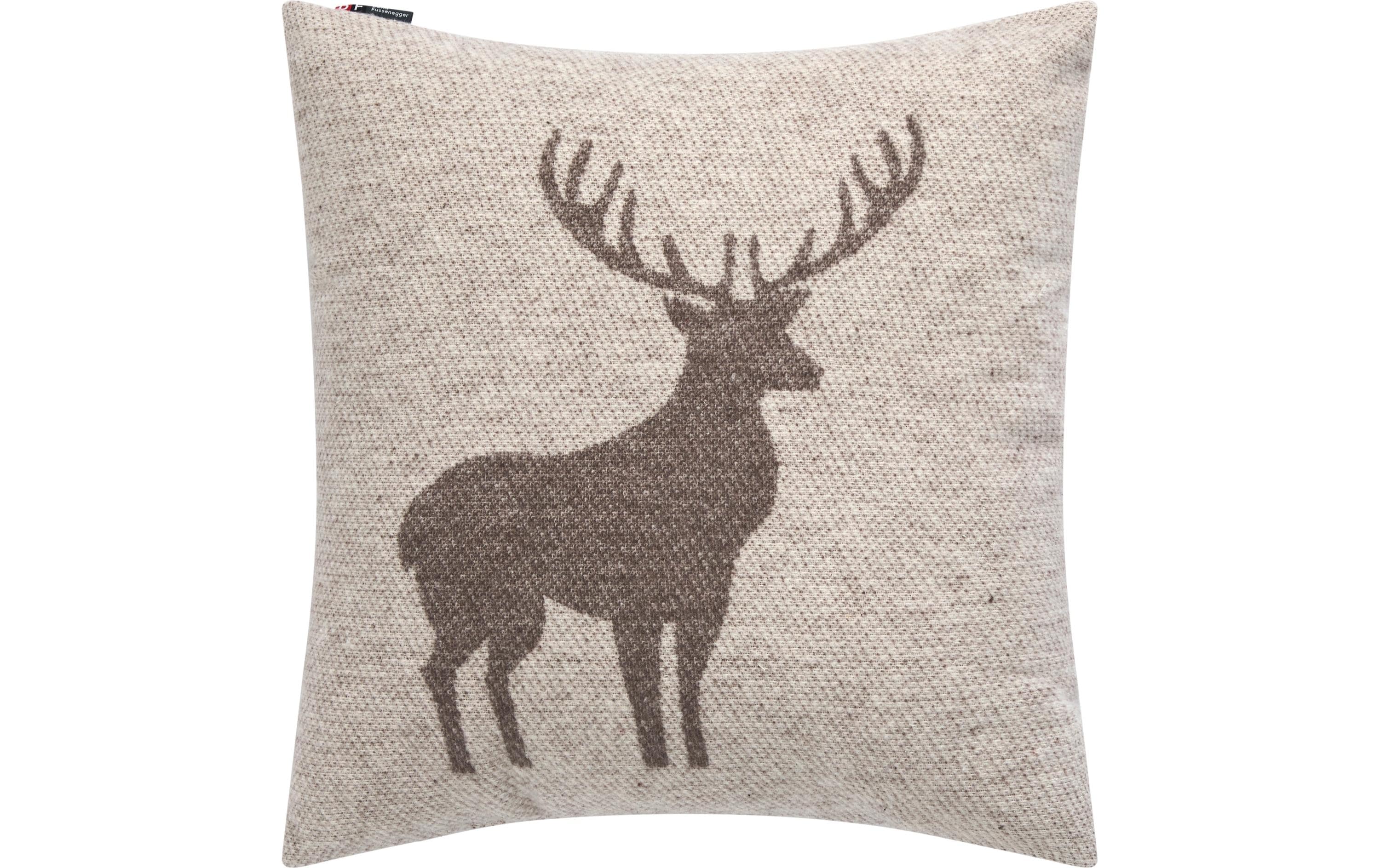 Kissenbezug Silvretta Hirsch 50 x 50 cm, Braun/BeigeWeiche Kissenhülle
